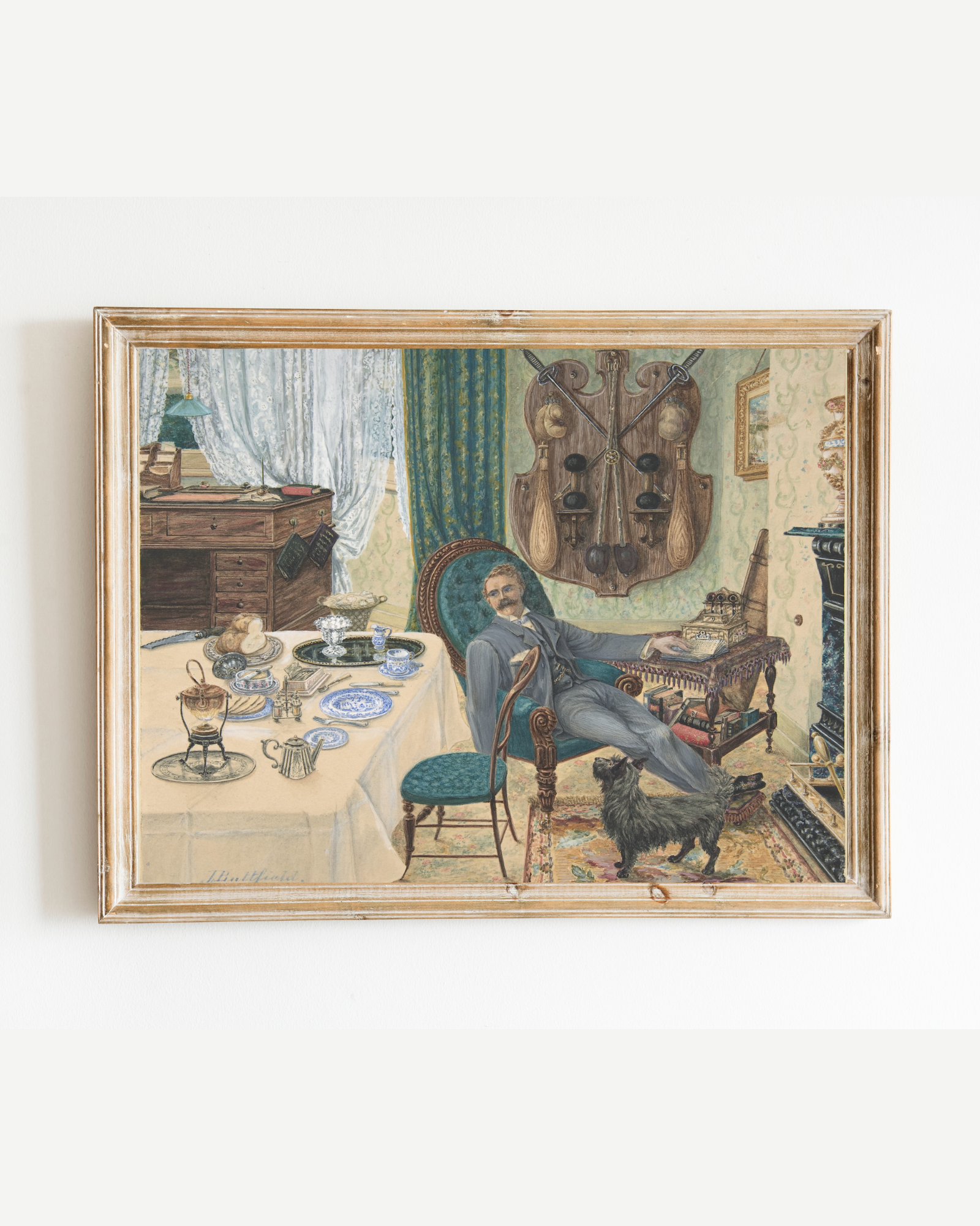 The Sportman's Breakfast Antique Art Print