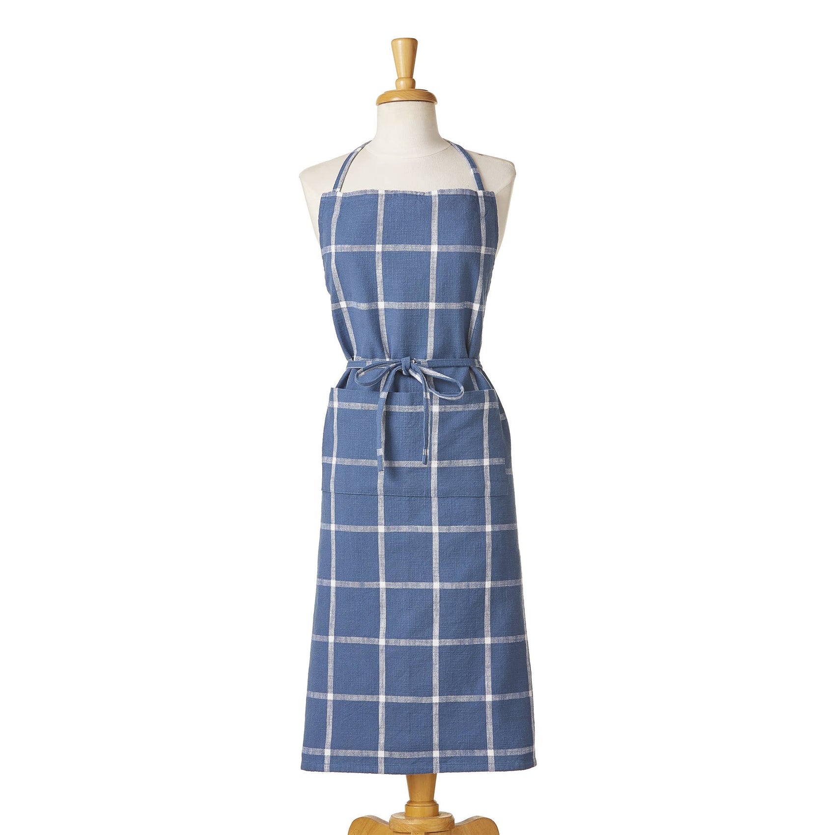 Tag Classic Check Slub Apron - Blue