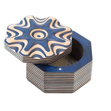 3.5" x 2" Blue Pakka Salt Cellar