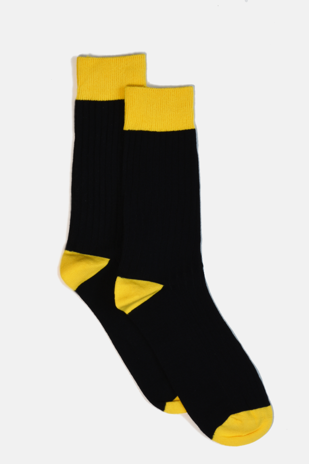 Black Ribbed Socks: M/L