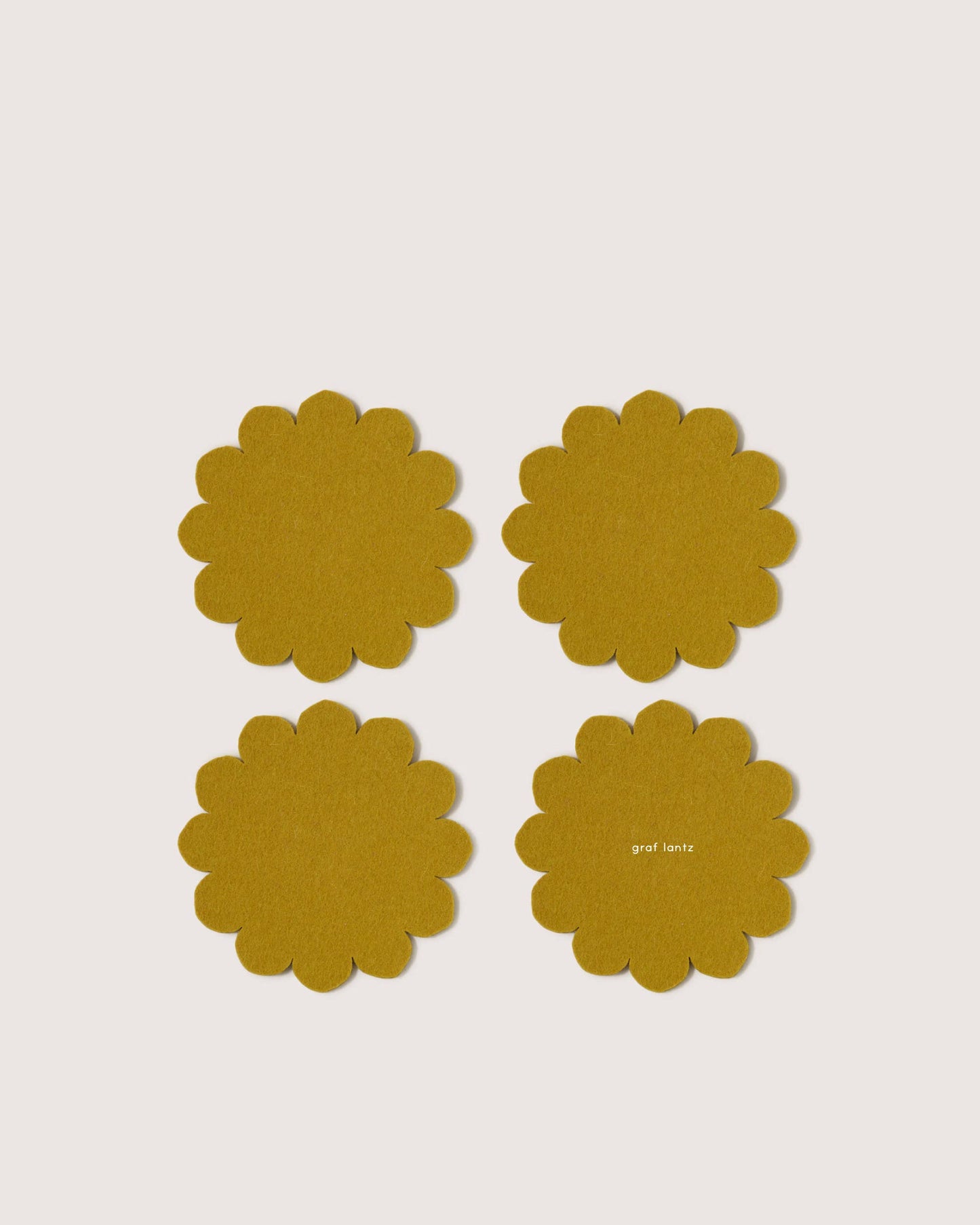 Crest Merino Wool Coaster Solid 4 Pack - Dandelion