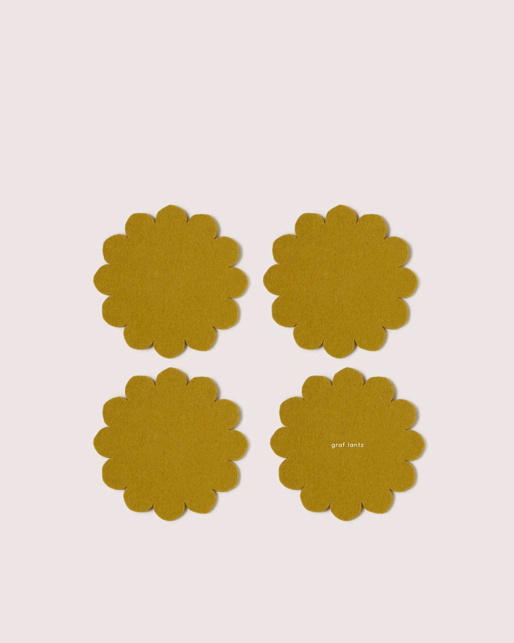 Crest Merino Wool Coaster Solid 4 Pack - Dandelion