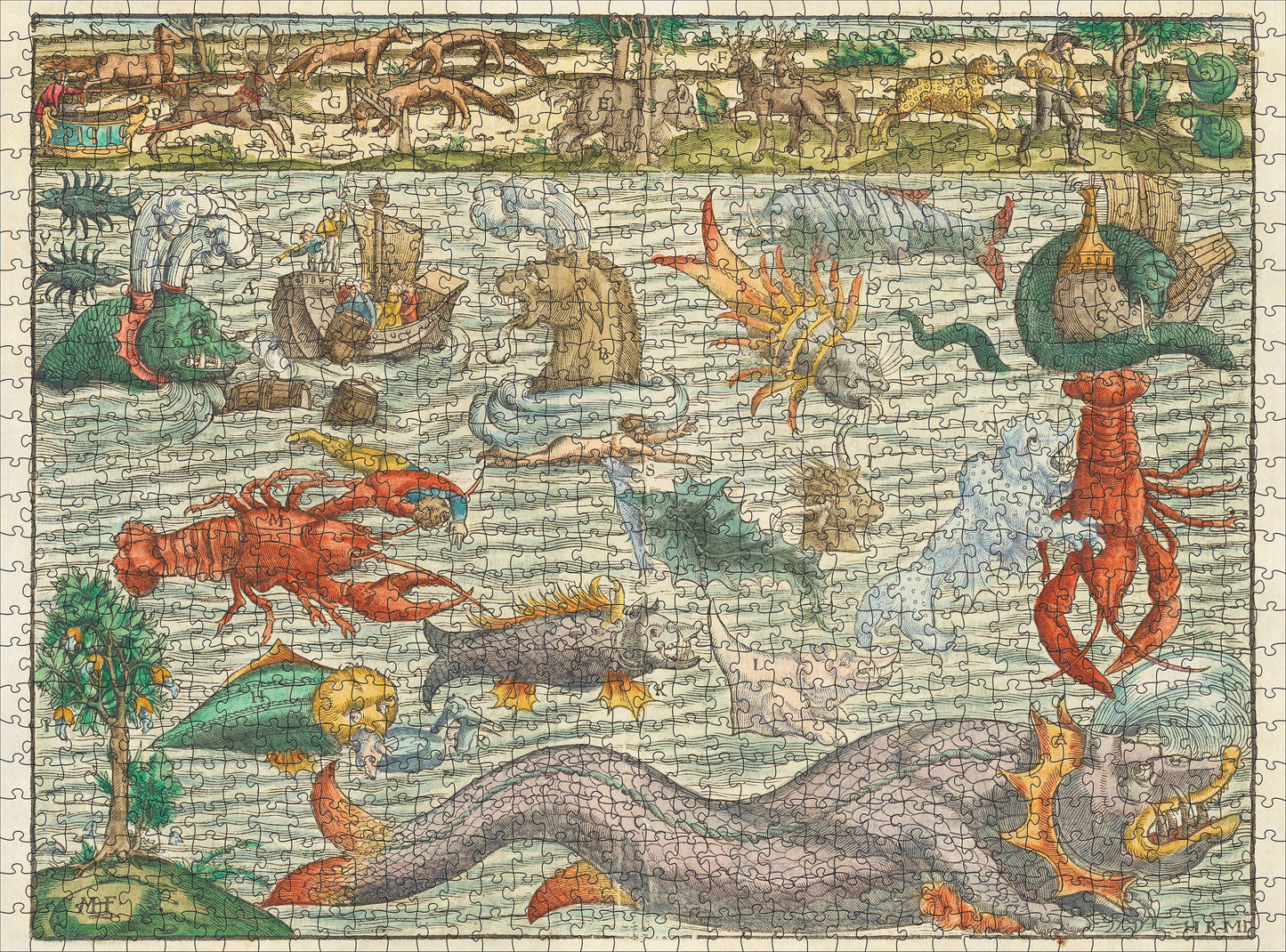 Sebastian Münster: Sea Monsters 1000-Piece Jigsaw Puzzle