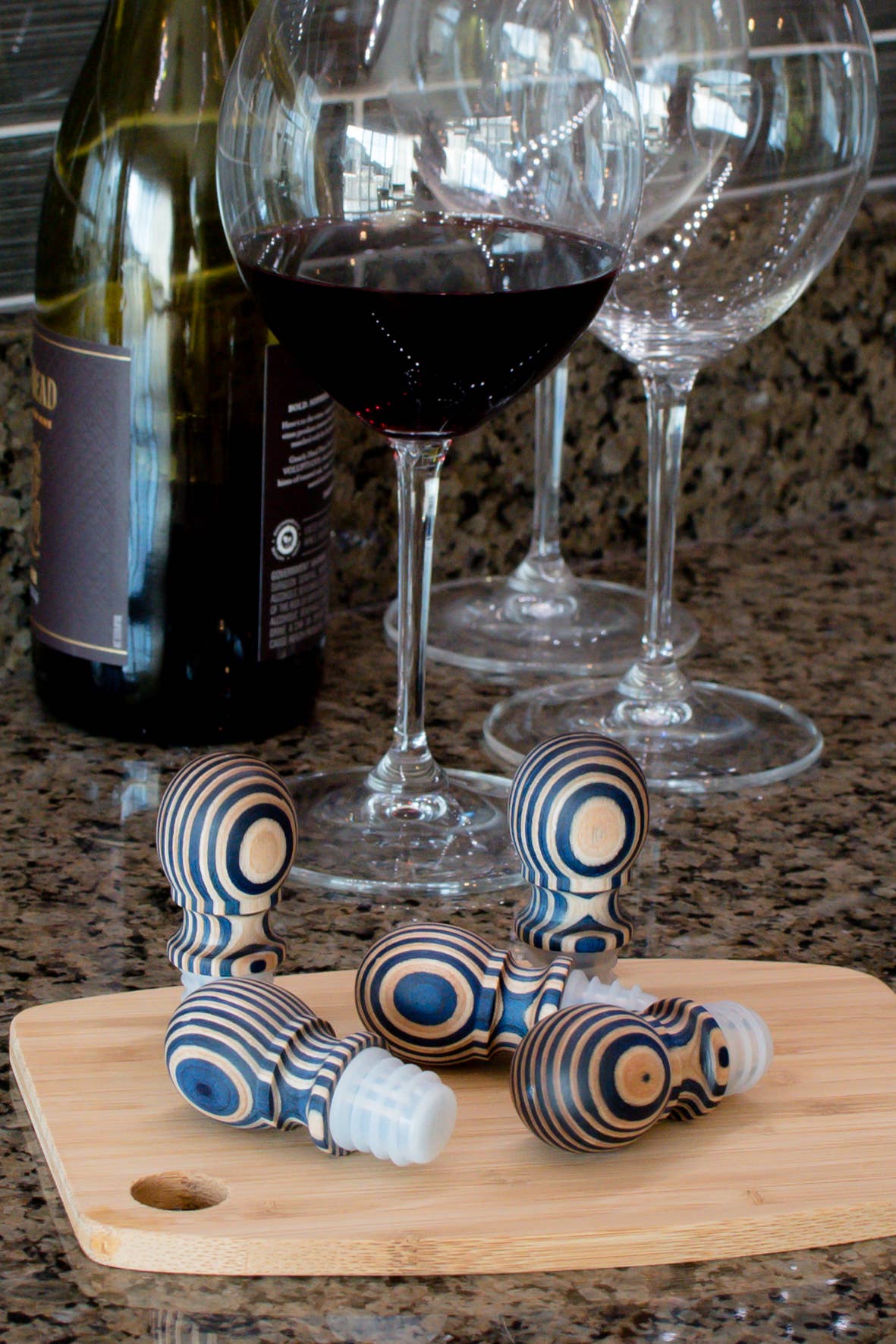 3" Blue Pakka Bottle Stopper - Carded