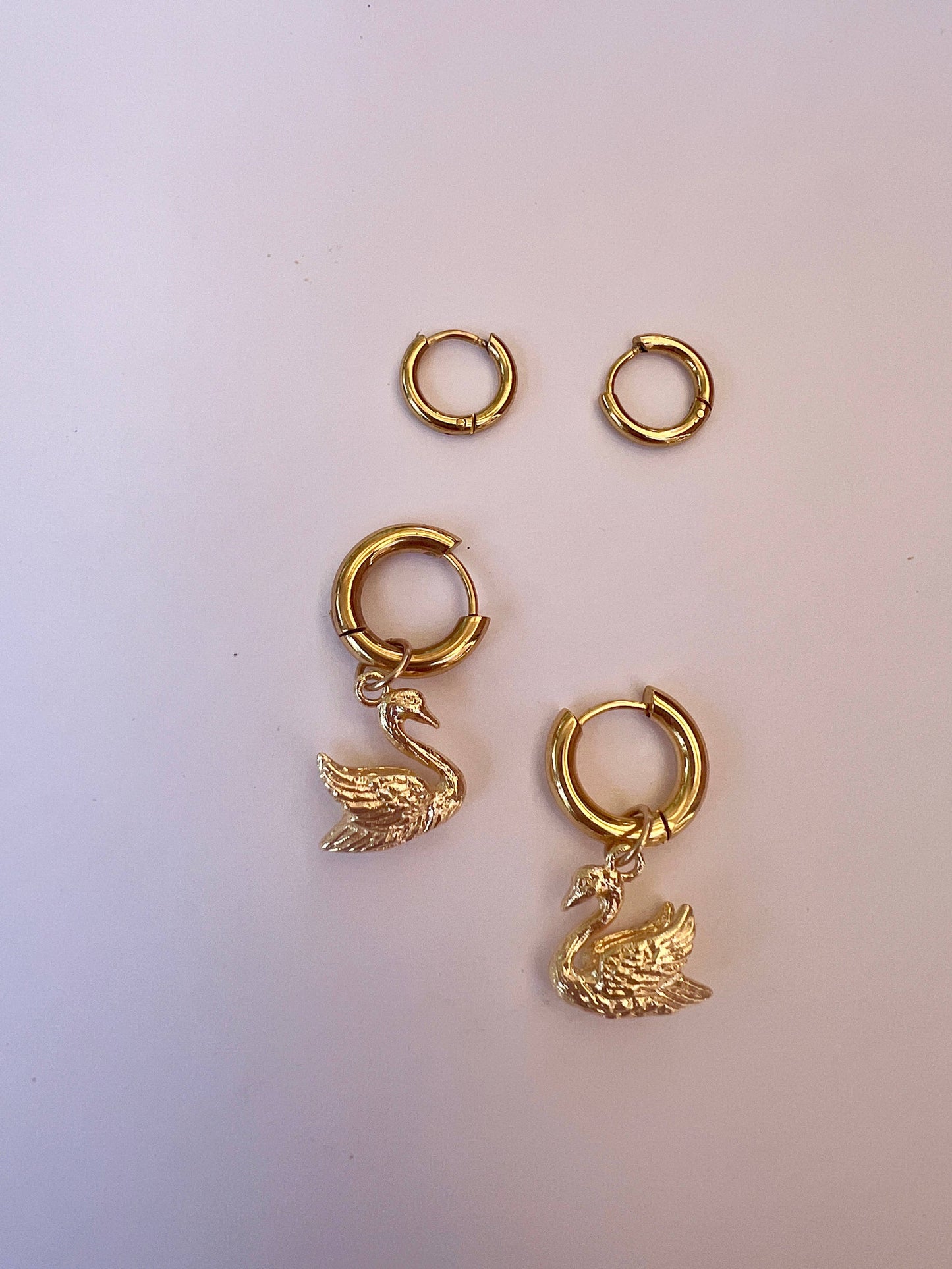 Swan Multi Hoop Earrings - Gold or Mixed Metals