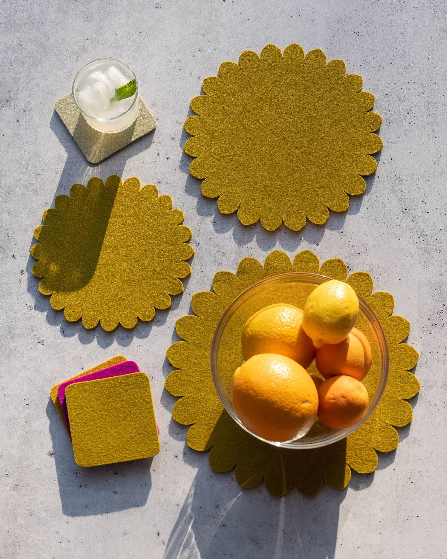 Crest Merino Wool 8" Trivet - Dandelion