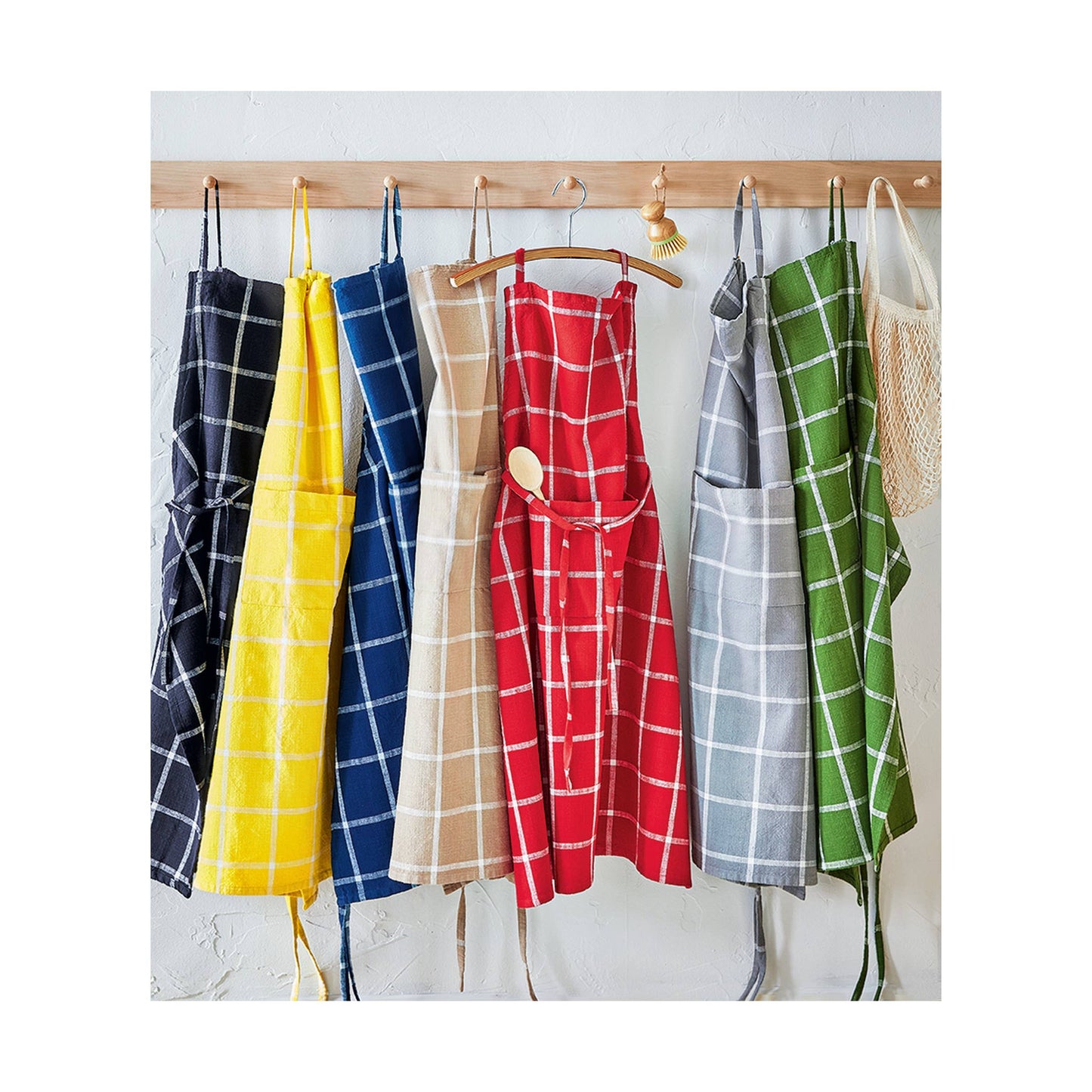 Tag Classic Check Slub Apron - Blue