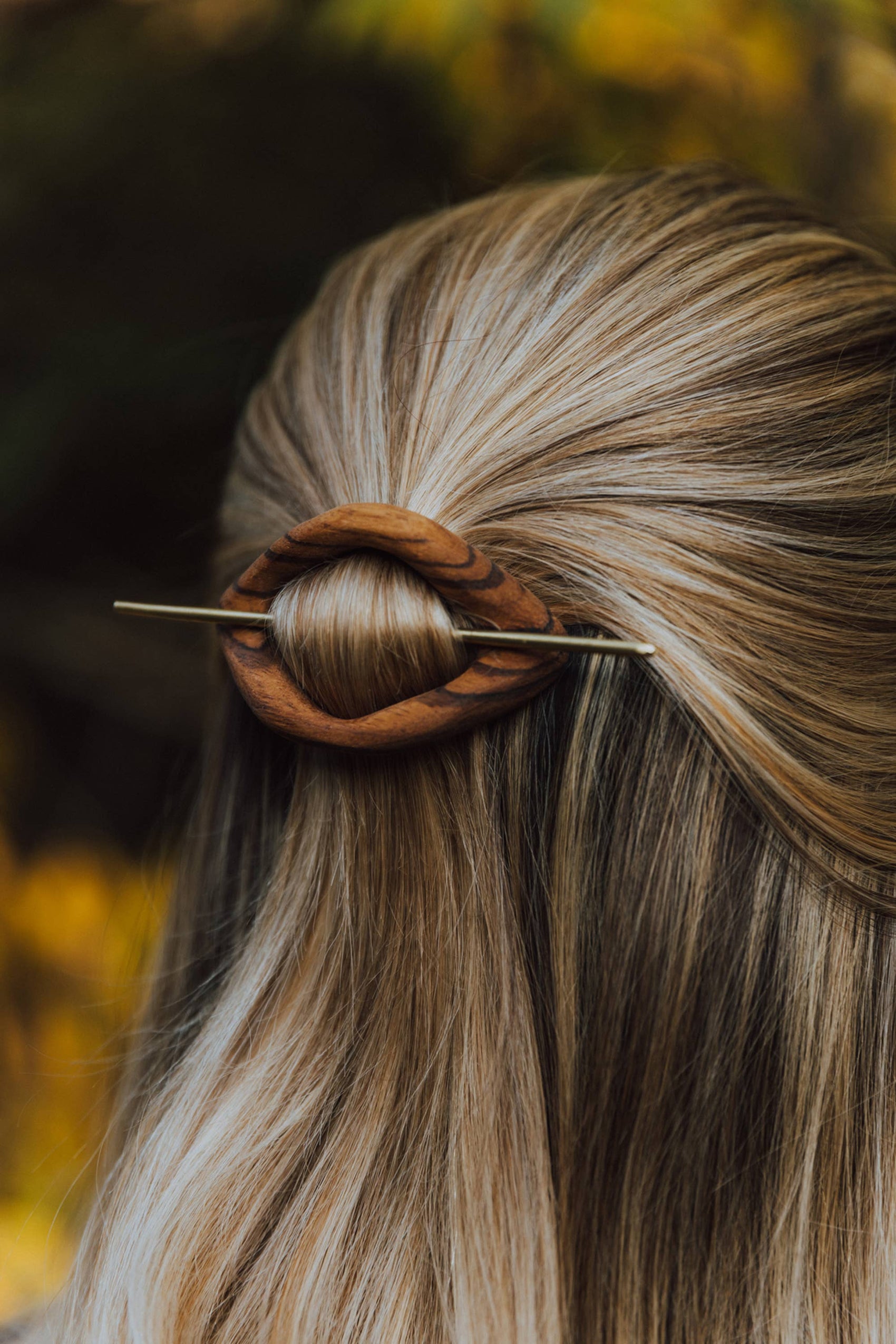 Hand-carved Wood Hair Pin -- Maple or Walnut