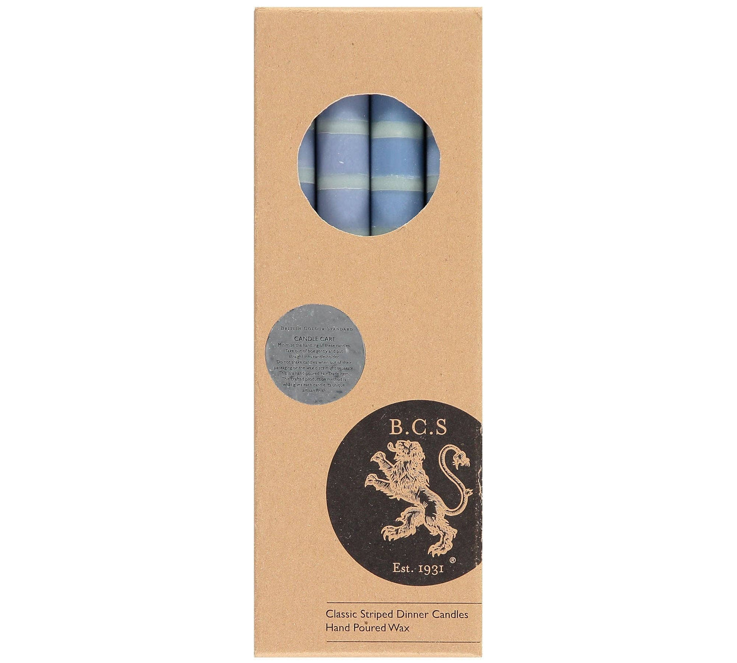 British Colour Standard Dinner Candles - Opaline, Pompadour & Rust