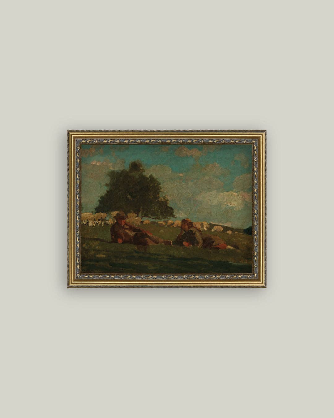 Boy & Girl in Field of Sheep