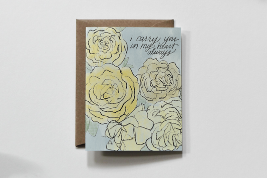 Heart Always | Blue Floral Sorry & Sympathy Greeting Card