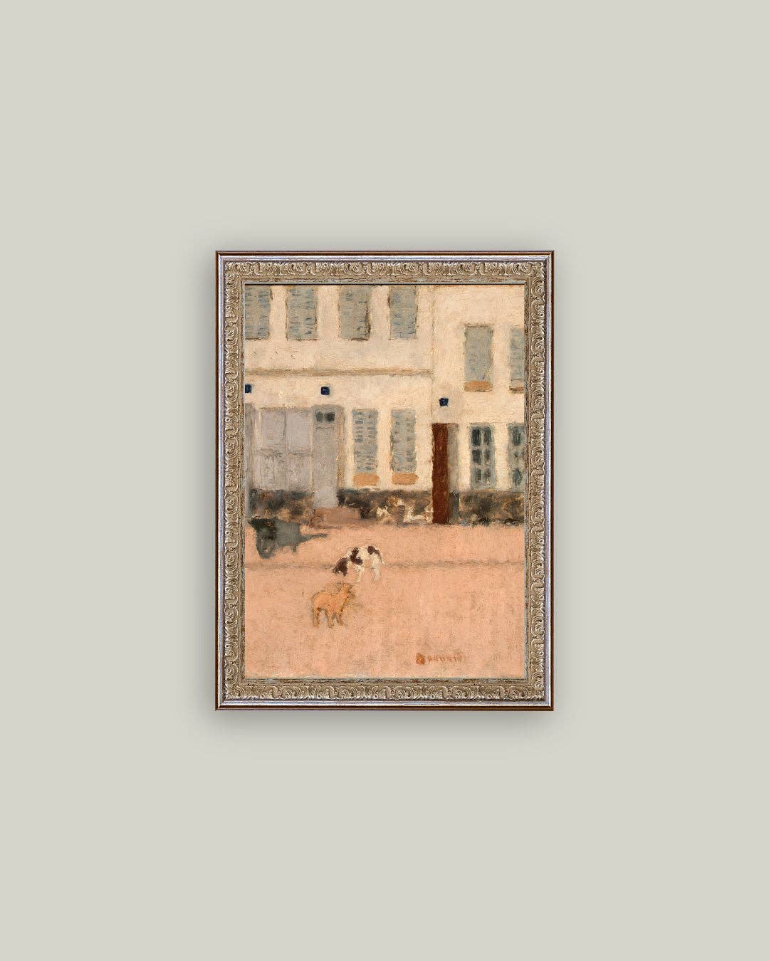 Two Dogs in Deserted Street: 12x16