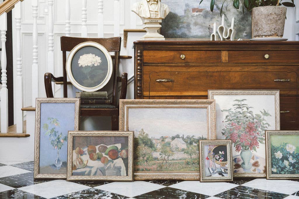 Still Life of Fruit Framed Antique Art