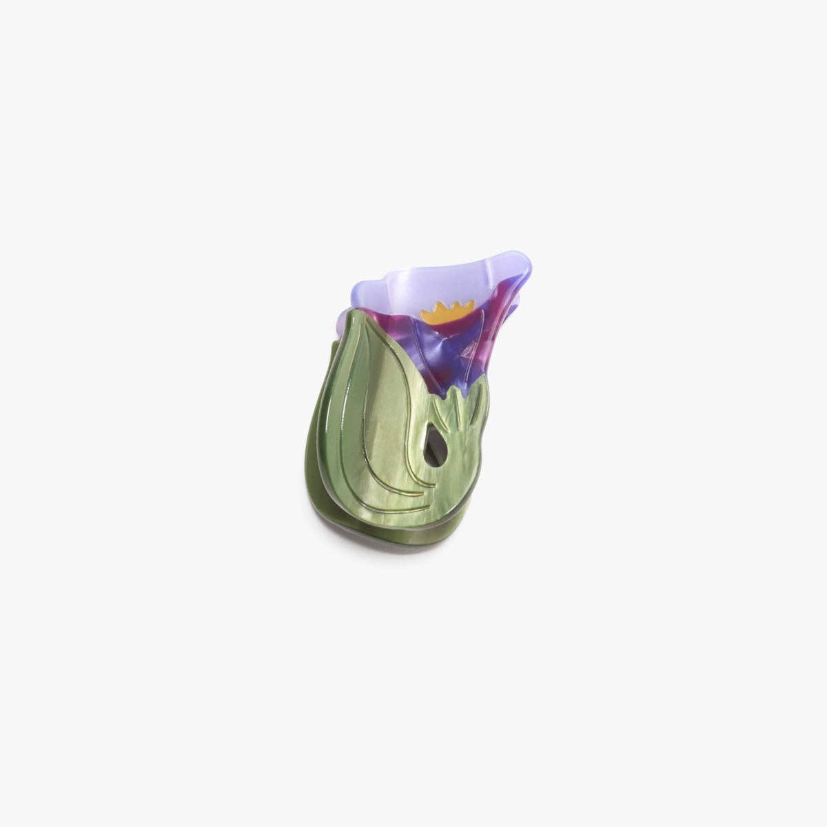 Morning Glory Purple Flower Acetate Small Hair Claw Clip