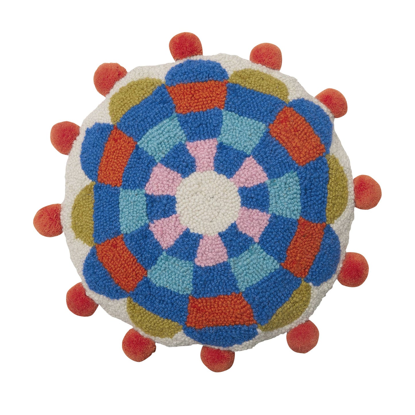 Flower Pop W/Pom Poms Hook Pillow - Elizabeth Olwen