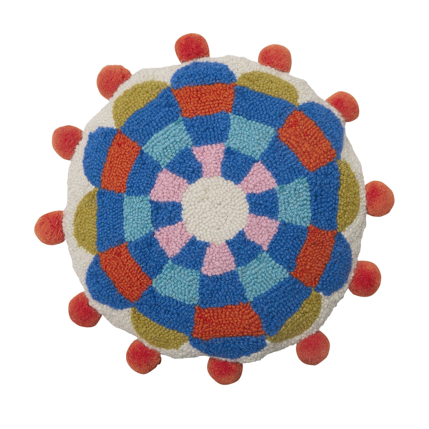 Flower Pop W/Pom Poms Hook Pillow - Elizabeth Olwen