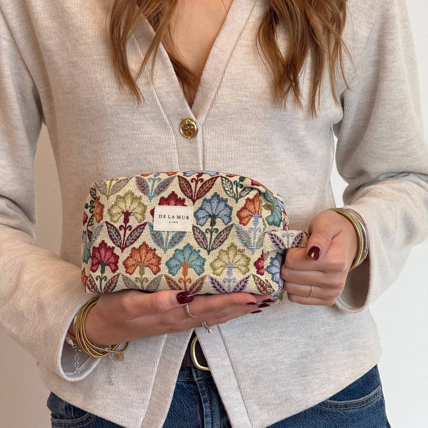 Squared Makeup Bag in Flora