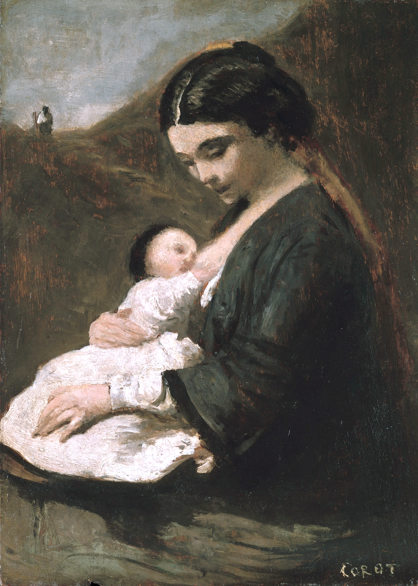 Mother and Child Antique Art Print