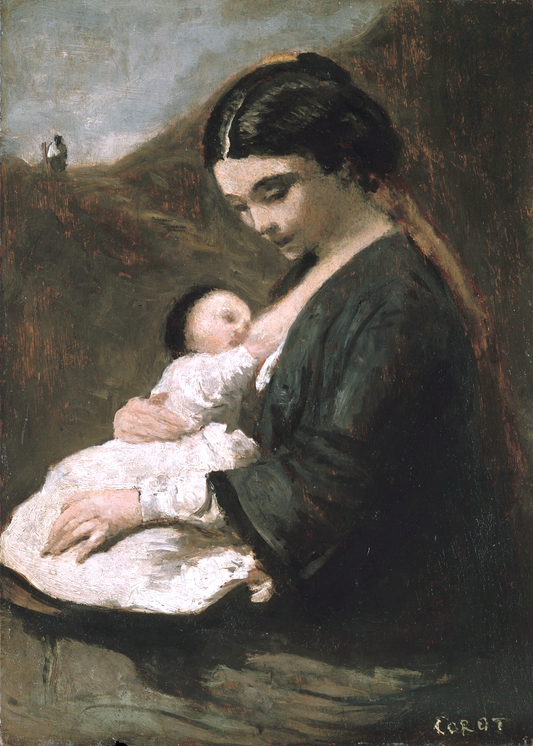 Mother and Child Antique Art Print
