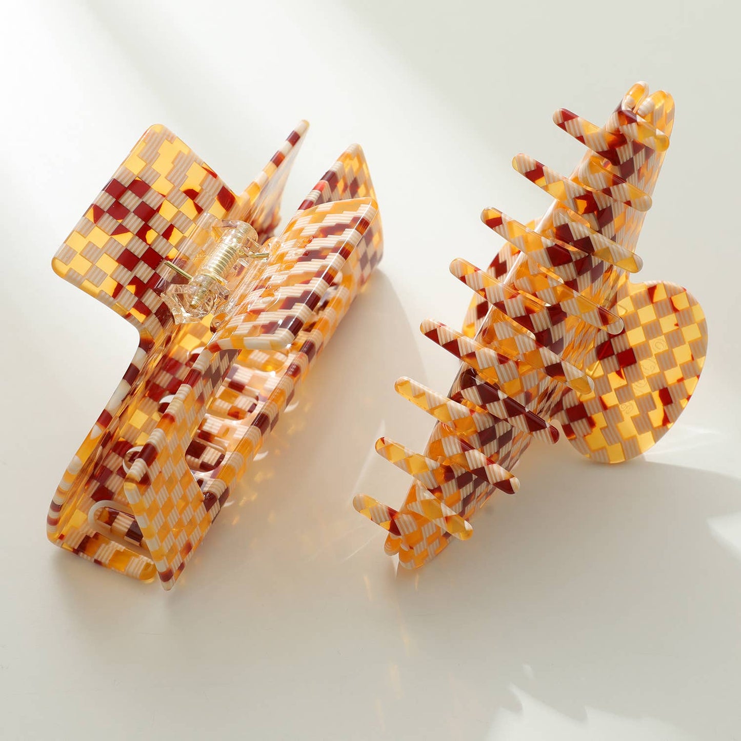Golden Checkerboard | Assorted Large Claw Clips