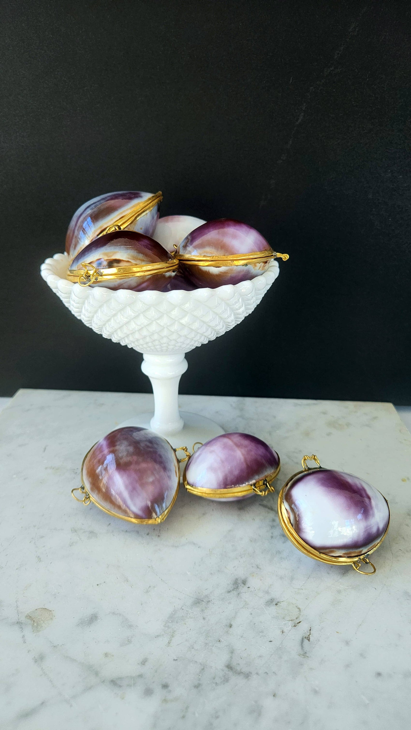 Purple Cowrie Trinket Pill Box & Coin Purse