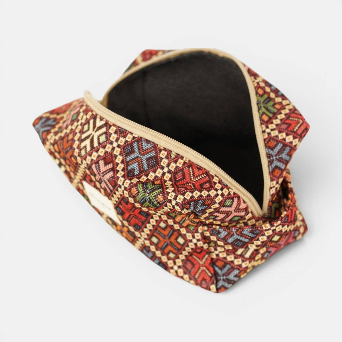 Geometric Jacquard Squared Makeup Bag – Multicolor (Chic)