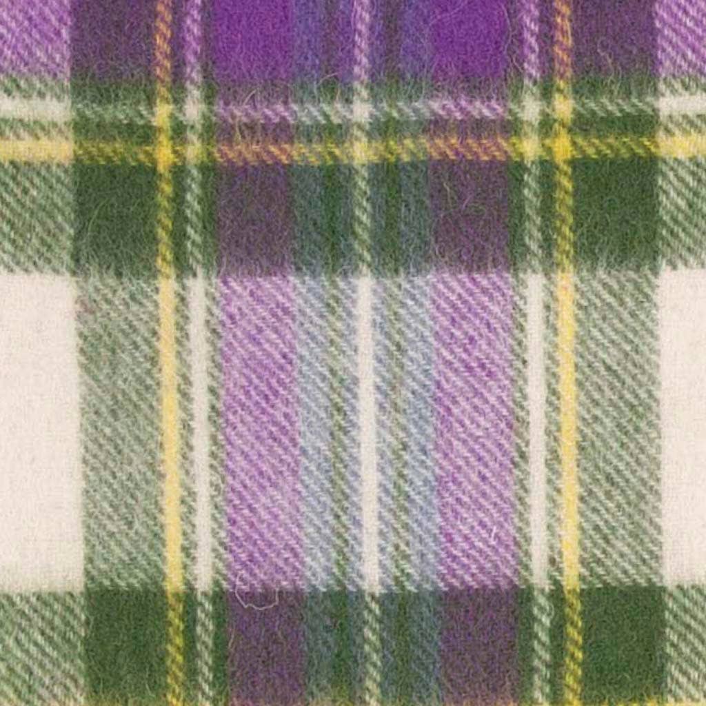 Pure Wool Tartan Check Scarf: Country Purple and Tan