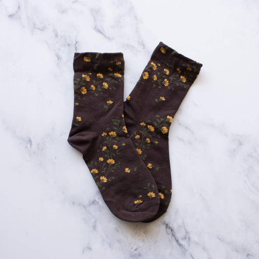 Lana Vintage Floral Socks: Cream