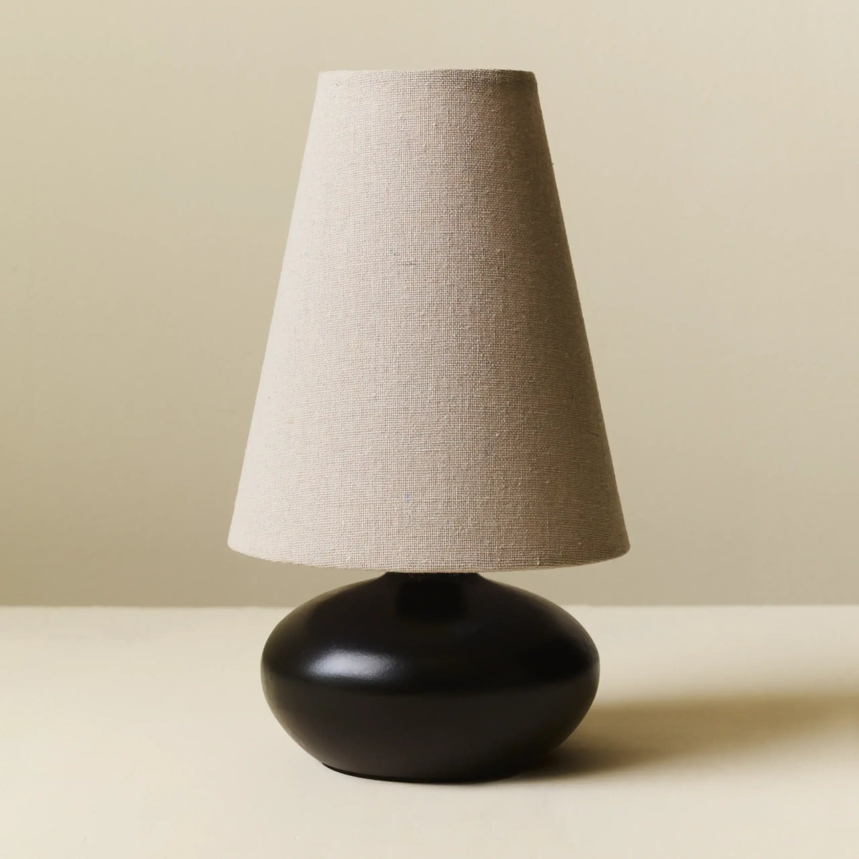 Olivia Linen Burlap Small Table Lamp