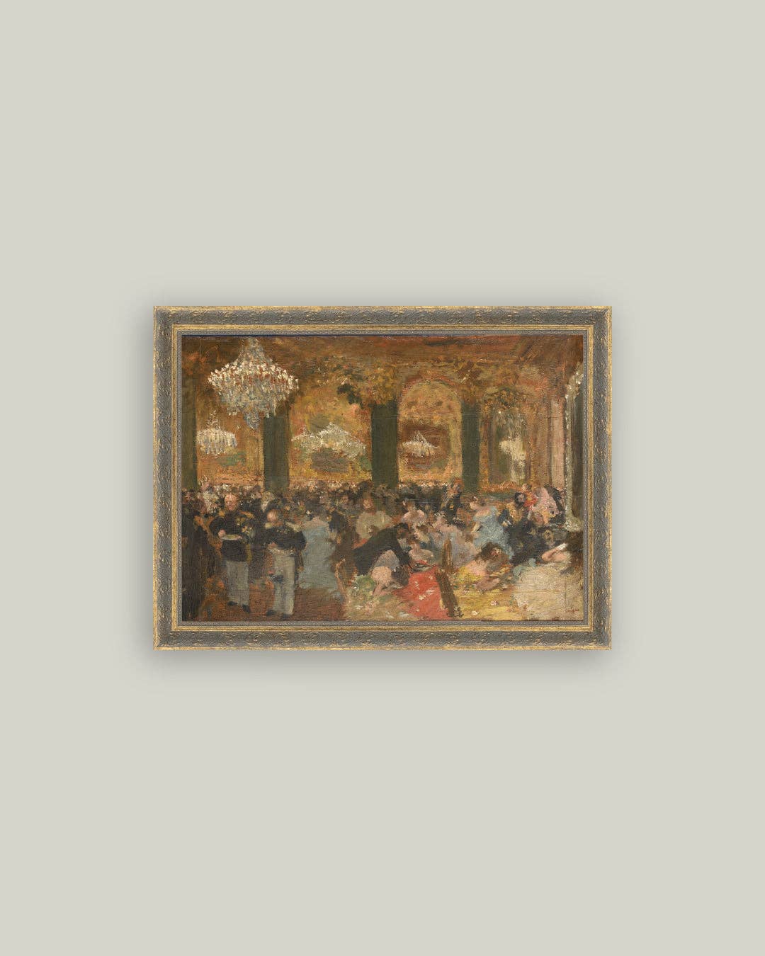 Dinner at the Ball Framed Antique Art