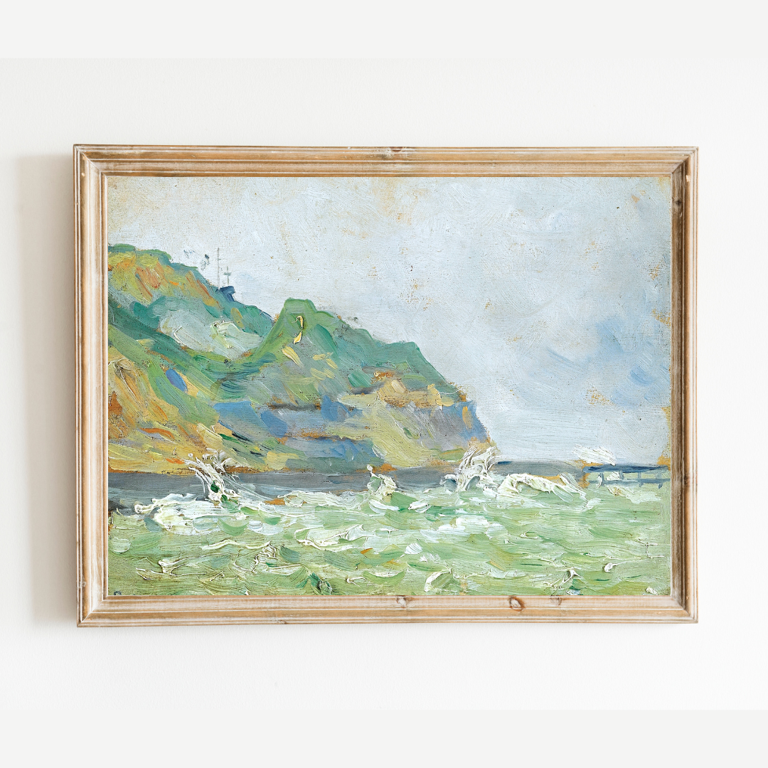 Abstract Normandy, France Antique Art Print
