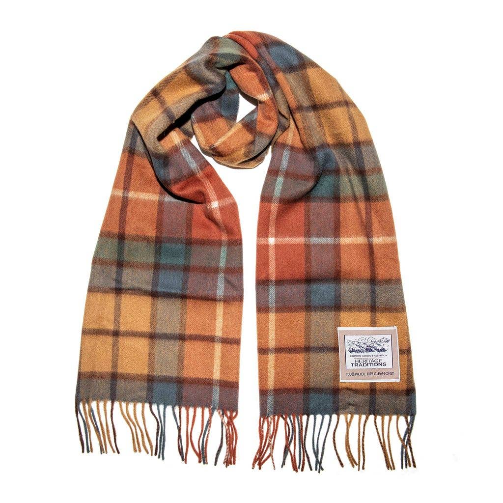 Pure Wool Tartan Check Scarf: Lindsay