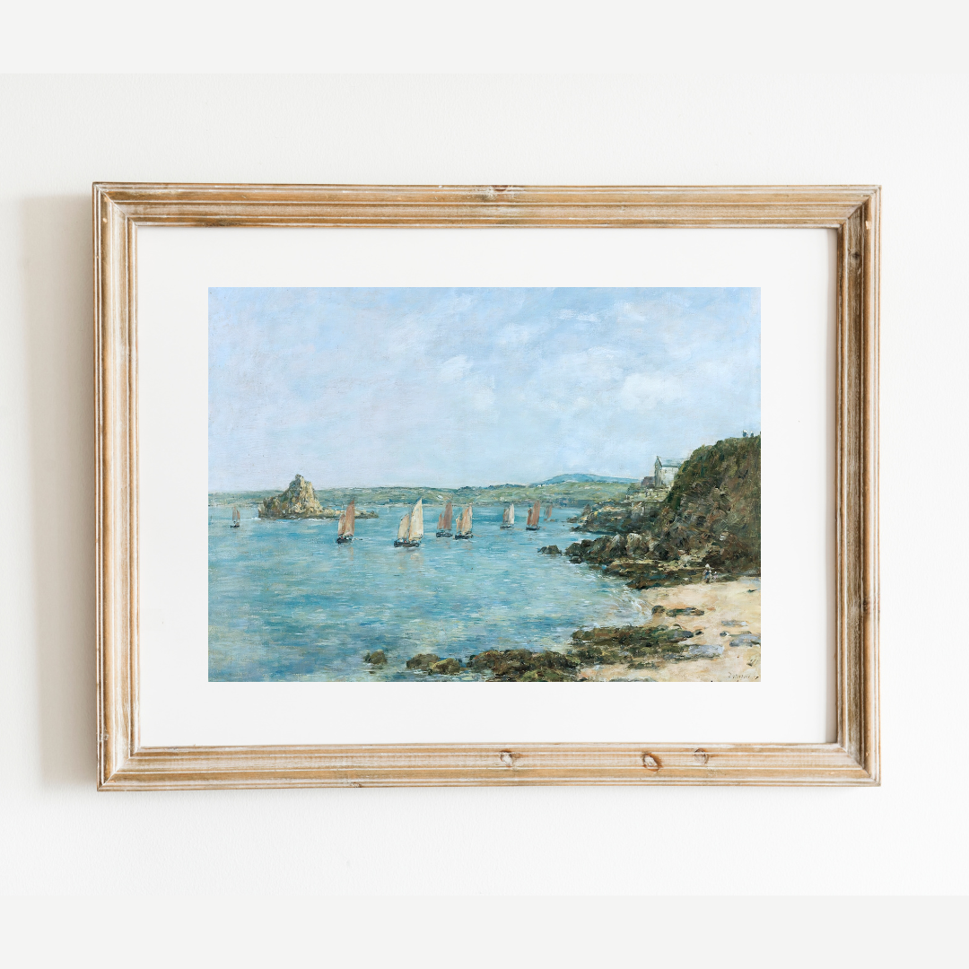 Fishing Boats Antique Art Print