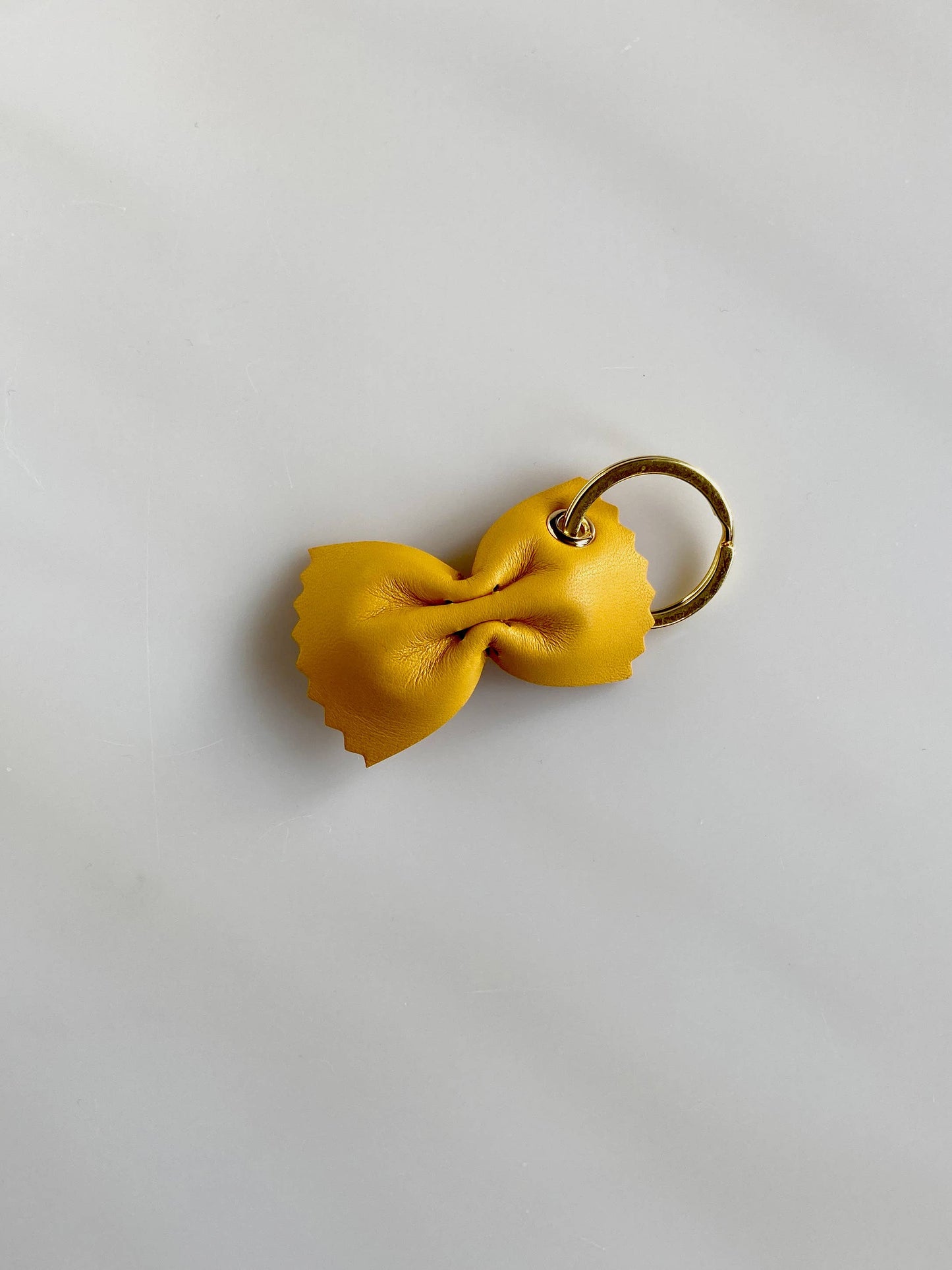 Farfalle Leather Keychain - Egg Yolk