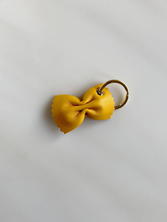 Farfalle Leather Keychain - Egg Yolk