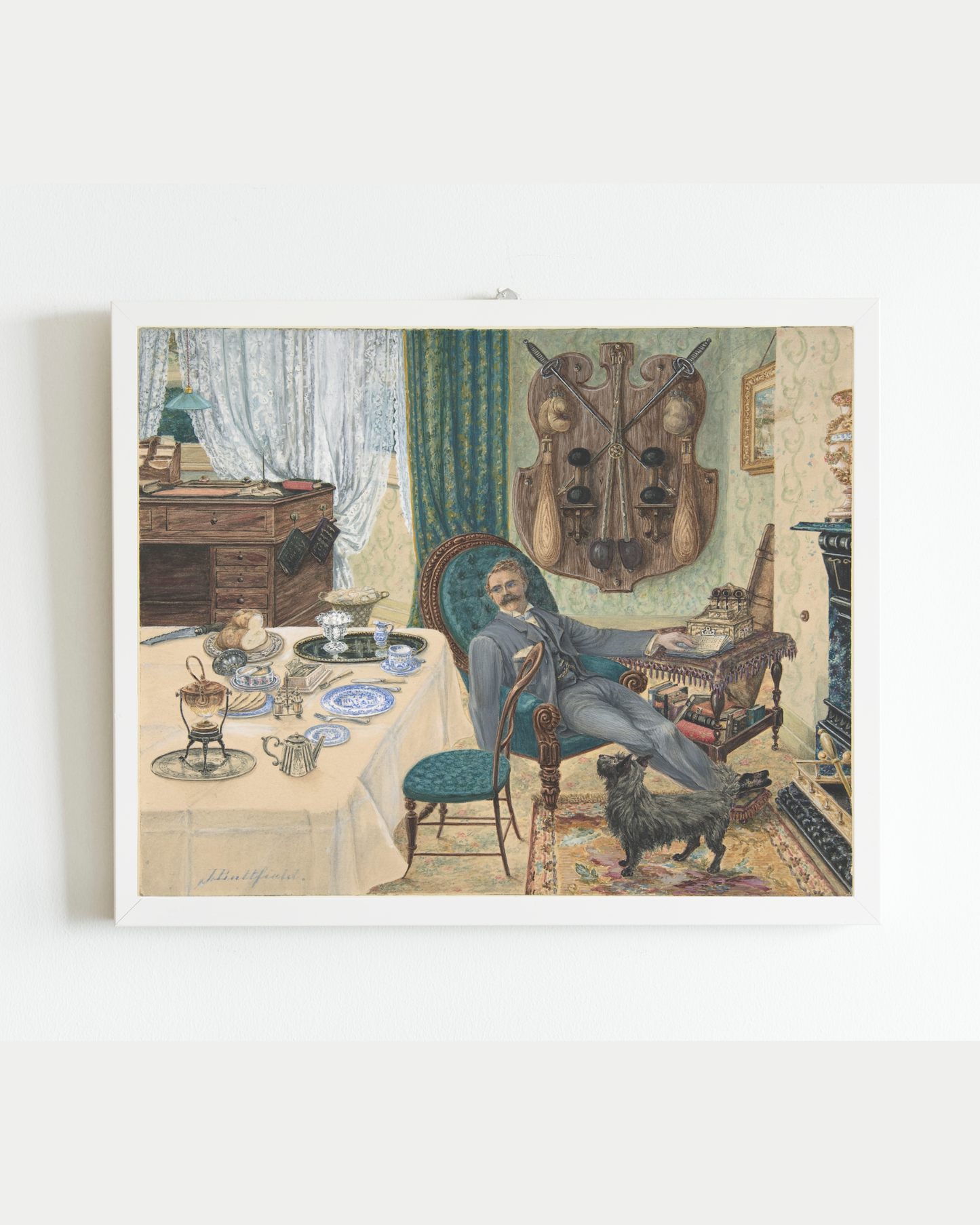 The Sportman's Breakfast Antique Art Print