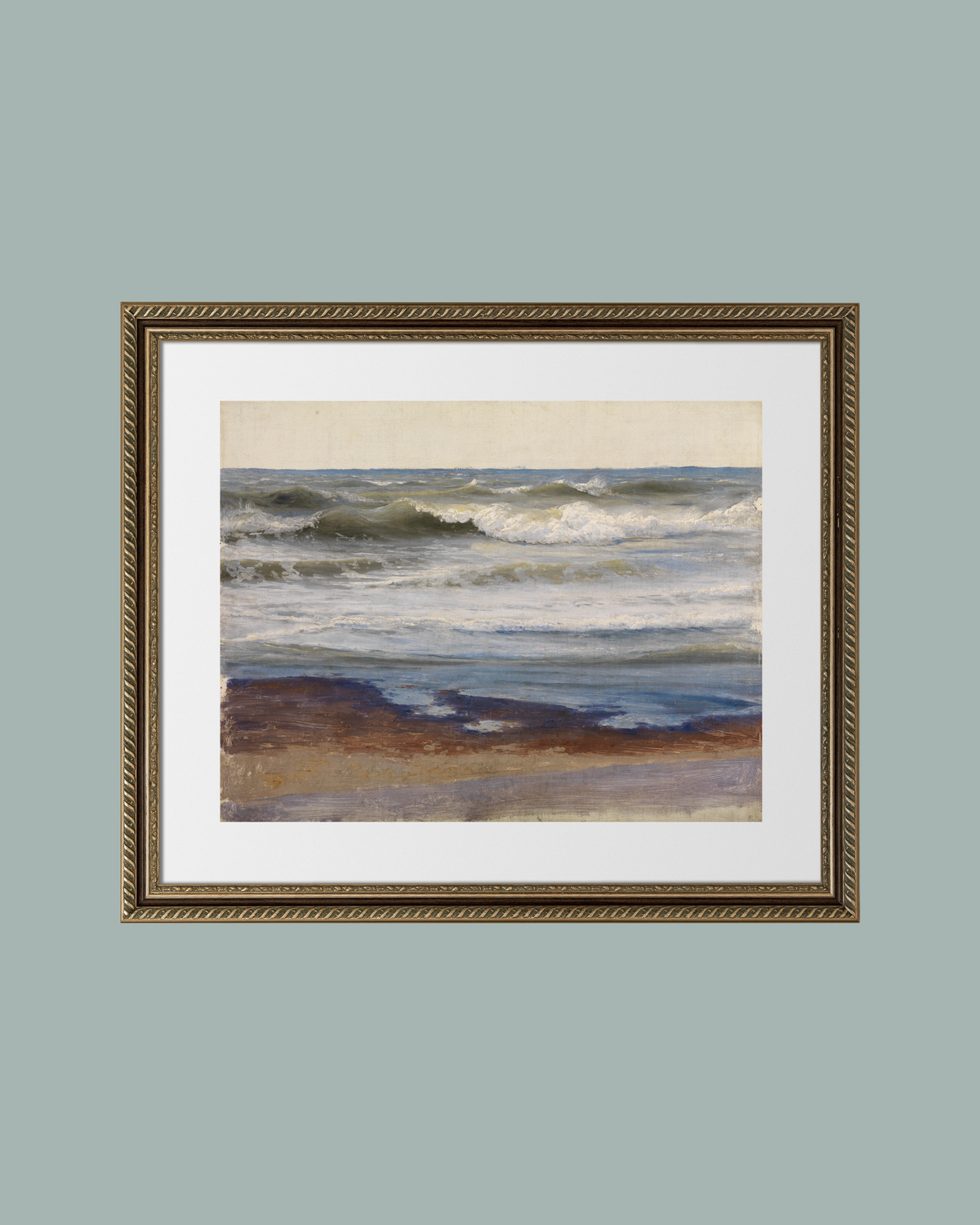 Breaking Waves on the Normandy Coast Art Print