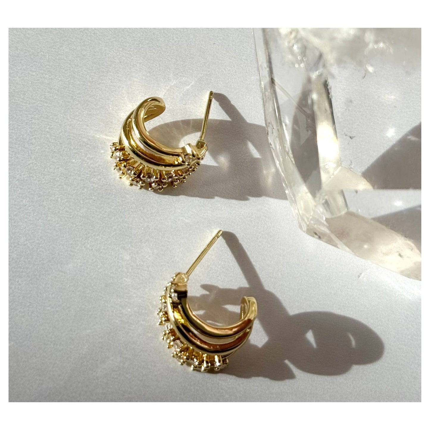 Monia Open hoop Stud Earrings