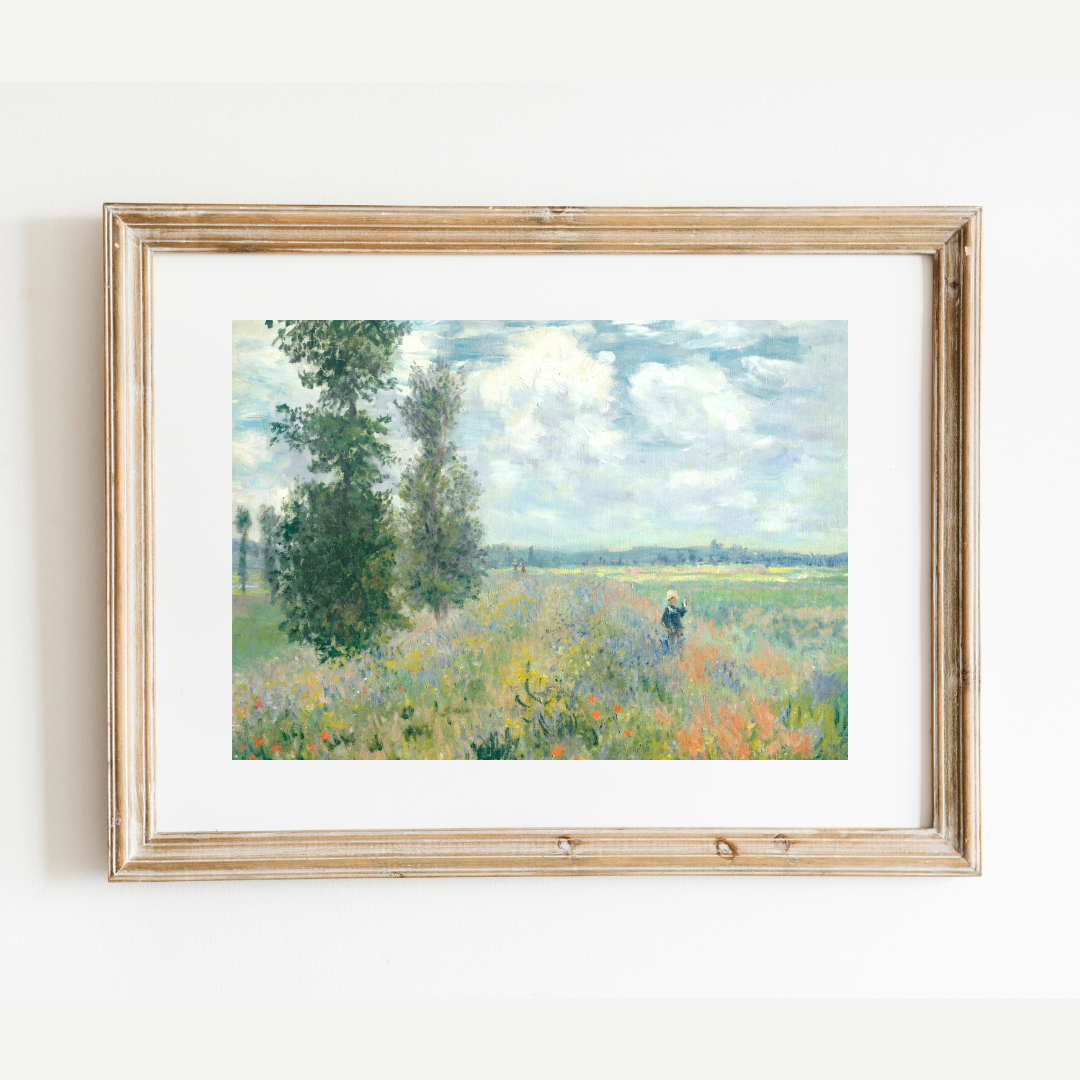Poppy Fields Near Argenteuil Antique Art Print