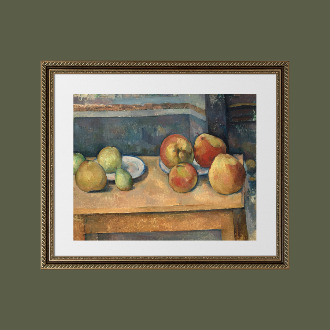Still Life with Apples and Pears Antique Art Print
