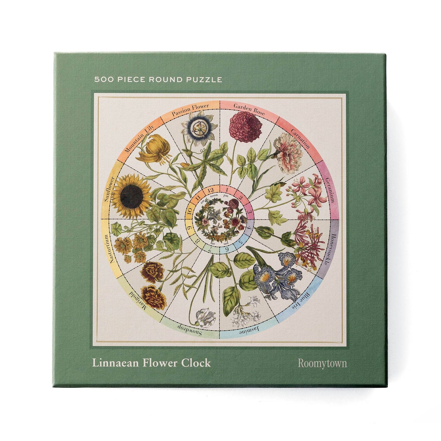 500-Piece Round Jigsaw Puzzle - Flower Clock