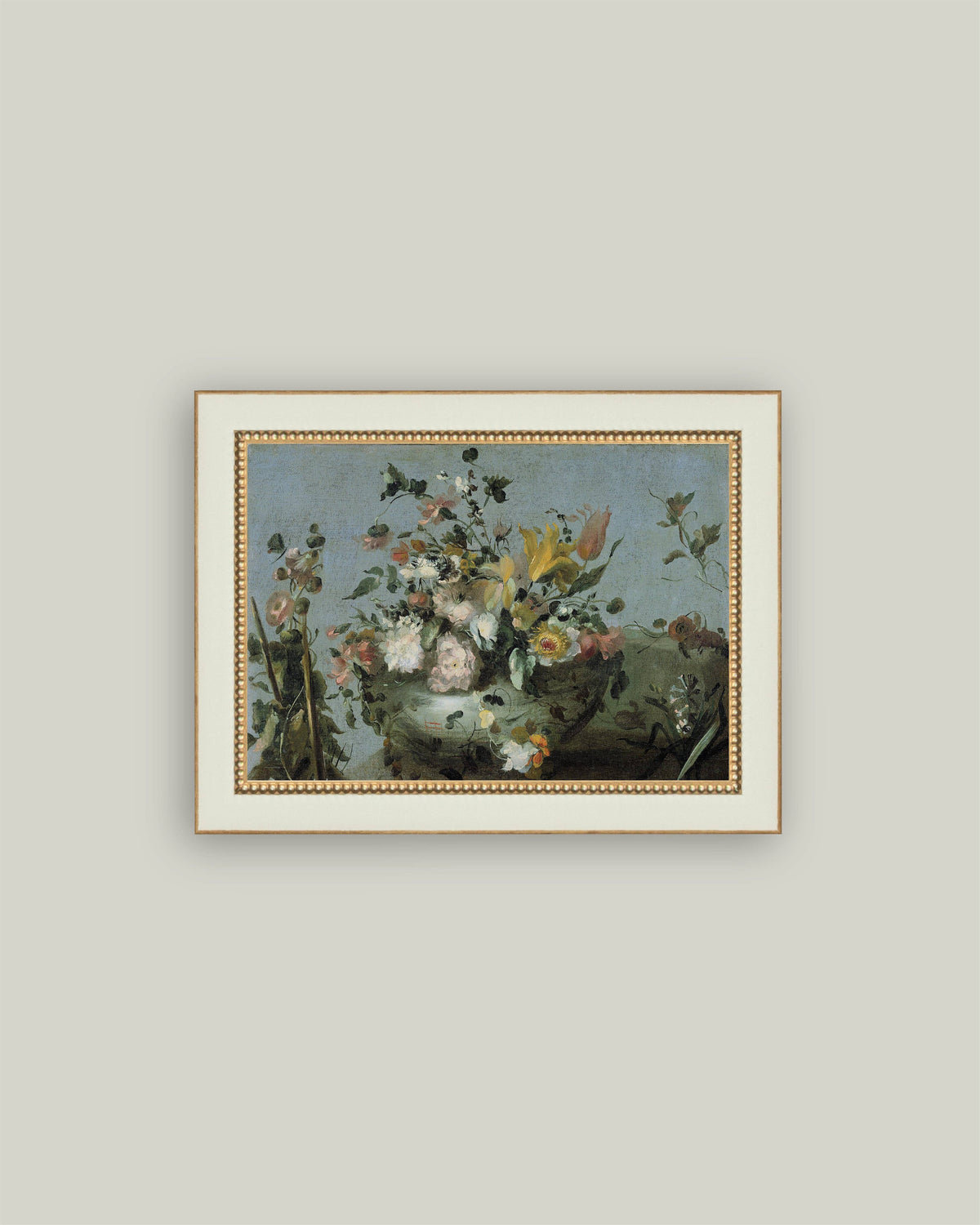 Blue Still Life with Flowers