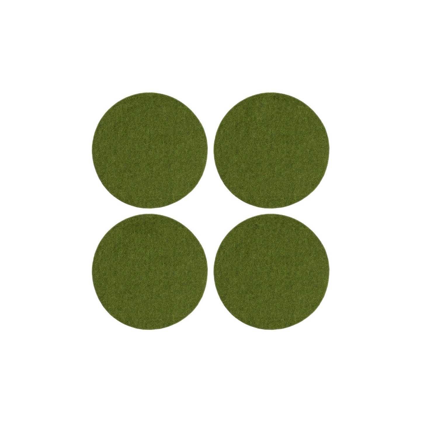 Bierfilzl Merino Wool Felt Round Coaster Solid 4 Pack: Loden Green