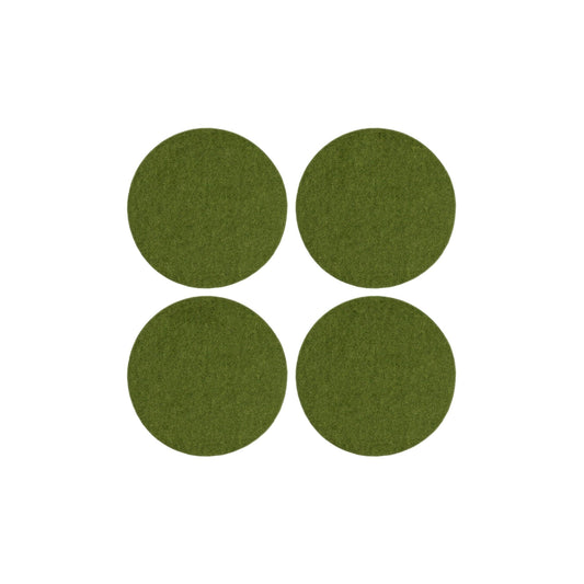 Bierfilzl Merino Wool Felt Round Coaster Solid 4 Pack: Loden Green