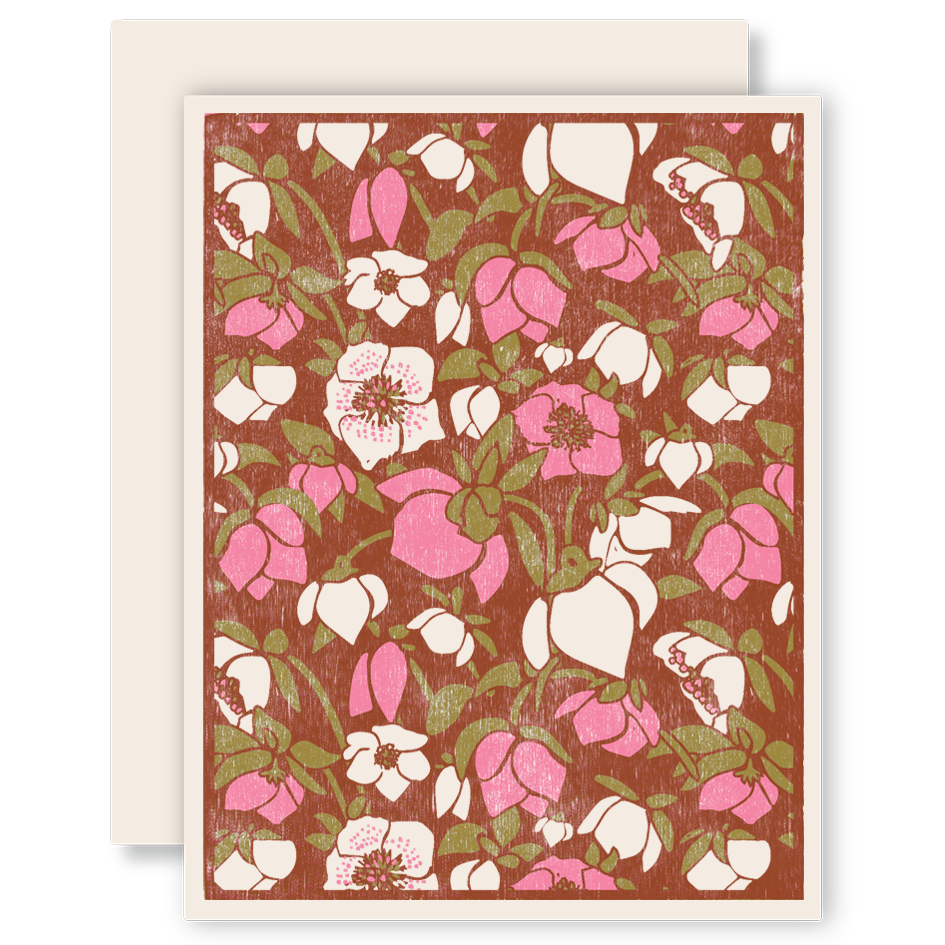 Hellebore (Pink) Letterpress Card