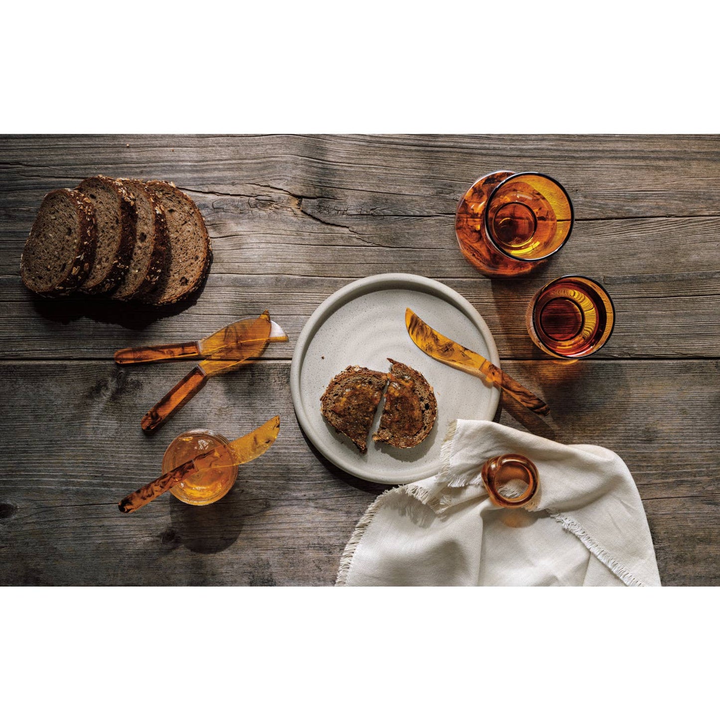 Tortoise Shell Resin Napkin Ring Set of 4