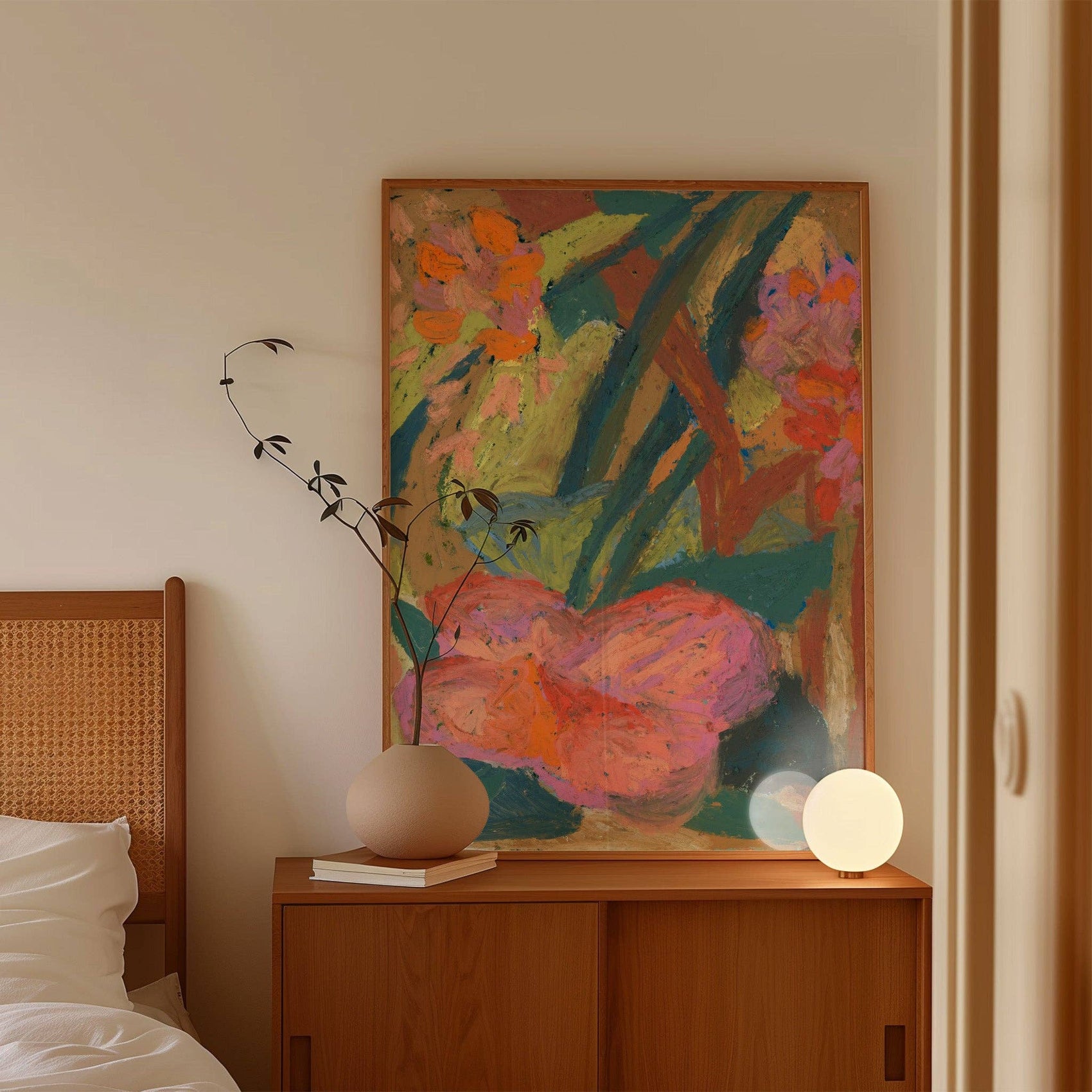 Oil Pastel Flower Print