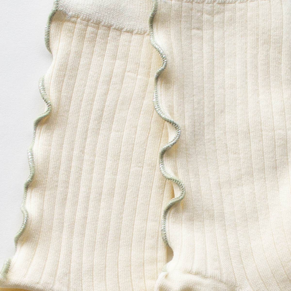Merrow Stitch Socks: Ivory