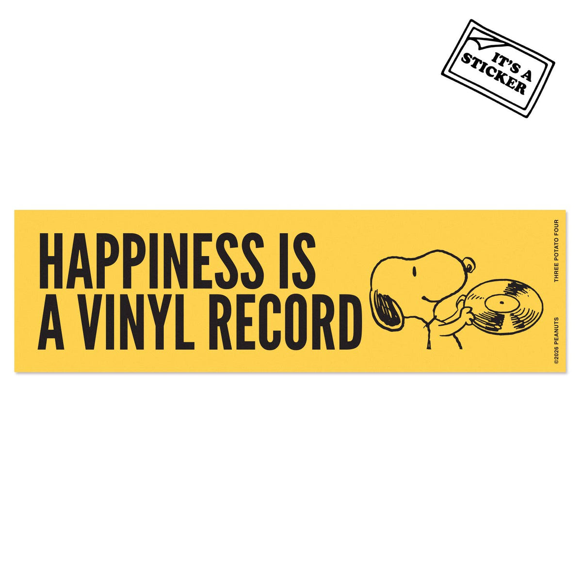 "Happiness is a Vinyl Record" - Snoopy Bumper Sticker