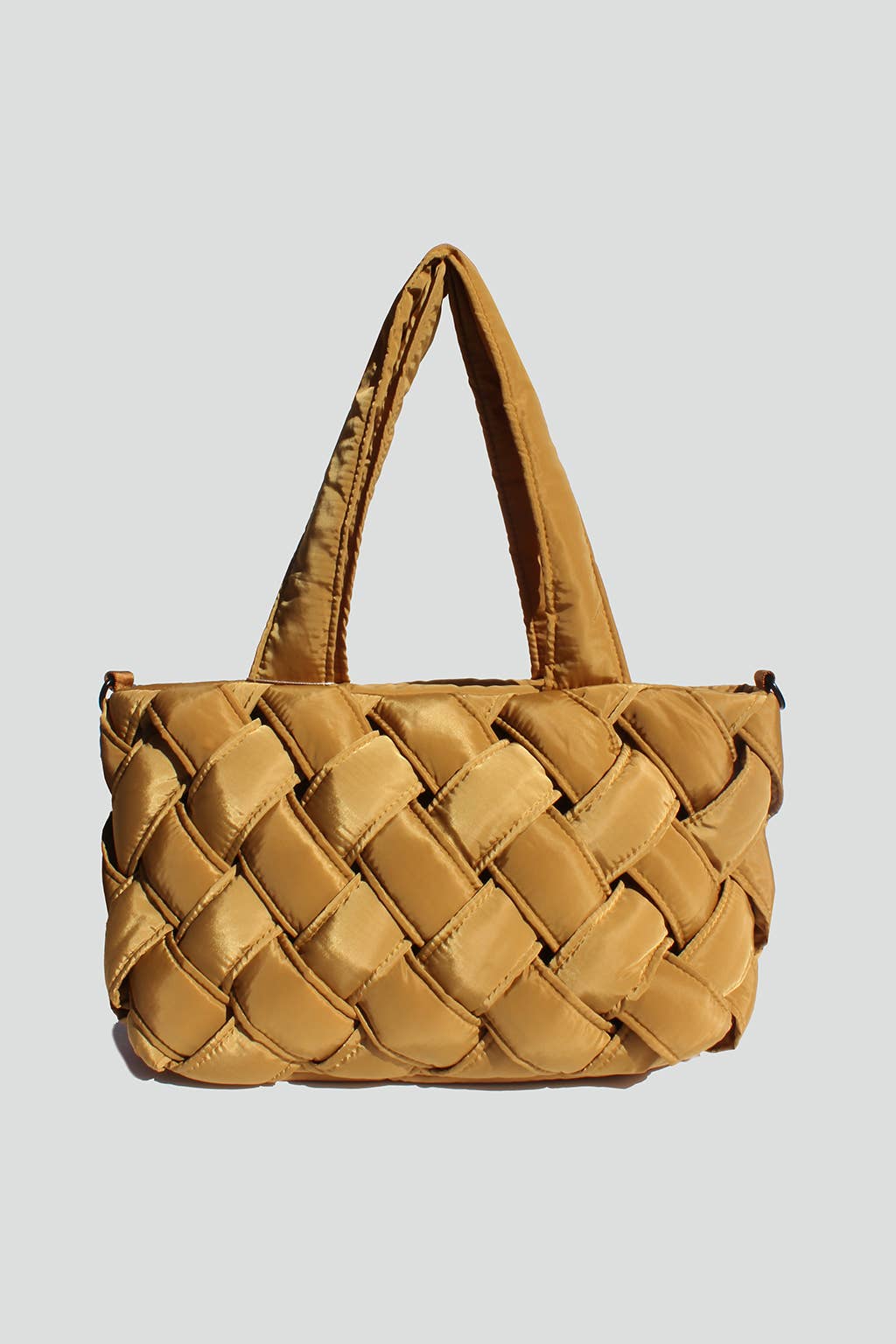 Athena Nylon Woven Tote: Tan